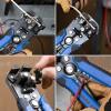 imageKlein Tools 11061 SelfAdjusting Stripper  Cutter Heavy Duty for 1020 AWG Solid 1222 AWG Stranded and Romex Wire 122 and 143BlueBlack