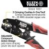 imageKlein Tools 3000CRKIT Ratchet Crimping Tool Set 4 Interchangeable Dies for Heat Shrink NonInsulated Insulated and Ferrule Terminal ConnectorsInsulated Terminals