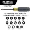 imageKlein Tools 32304 Screwdriver 14in1 Adjustable Screwdriver with Flip Socket HVAC Nut Drivers and Bits Impact RatedScrewdriver
