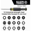 imageKlein Tools 32305 Multibit Ratcheting Screwdriver 15in1 Tool with Phillips Slotted Square Torx and Combo Bits and 14Inch Nut Driver