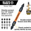 imageKlein Tools 32315HD 15in1 MultiBit Ratcheting Screwdriver ImpactRated 7 DoubleEnded ProFlex Torsion Zone Tips 14Inch Nut Driver 8Piece