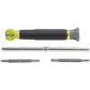 imageKlein Tools 32581 4in1 Electronics Screwdriver Set with 2 Slotted 2 Phillips Precision Machined Bits Ideal for Terminal BlocksScrewdriver Set