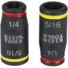 imageKlein Tools 32768 Impact Driver Set 3in1 SAE Impact Socket and Bit Holder Flip Socket with Nut Drivers in 14 and 516 Hex Sizes 3 and 5Inch Lengths 2PieceImpact Driver