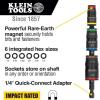 imageKlein Tools 32907 Impact Driver 7in1 SAE Impact Socket Set Flip Socket Set with 14 516 1132 38 716 and 12Inch Nut Driver Sizes and 14Inch Bit Holder 5Inch Shaft