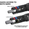 imageKlein Tools 32934 Impact Driver 9in1 SAE Impact Socket Set 4 Flip Sockets with 14 516 38 716 12 916 58 and 34Inch Nut Driver Sizes with Bit Holder 612Inch ShaftQuad Socket