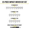 imageKlein Tools 33804 ProFlex ImpactRated Interchangeable Ratcheting THandle Set Torsion Zone Magnetic Bit Holder SAE Metric TORX 23Piece