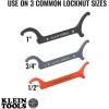 imageKlein Tools 50900R Conduit Lockout Wrench Set Tighten and Loosen Locknuts in Tight Spaces 12 34 and 1Inch Offset Bends 3PieceFlat