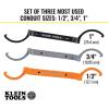 imageKlein Tools 50900R Conduit Lockout Wrench Set Tighten and Loosen Locknuts in Tight Spaces 12 34 and 1Inch Offset Bends 3PieceOffset