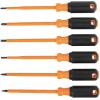 imageKlein Tools 85076INS Insulated Screwdriver Set Made in USA features 1000V Electricial Screwdrivers 3 Phillips and 2 Slotted and Square Tips 6Piece7Piece Set