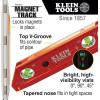 imageKlein Tools 935RB Torpedo Level 8Inch Billet Magnetic Level 0304590 Degree Vials VGroove Tapered Nose HighVisibility Vial and BodyLighted