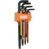 imageKlein Tools BLS18 Hex Key Wrench Set Color Coded SAE and Metric HeatTreated LStyle 116Inch to 38Inch and 15 mm to 10 mm 18PieceSAE