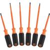imageKlein Tools 85076INS Insulated Screwdriver Set Made in USA features 1000V Electricial Screwdrivers 3 Phillips and 2 Slotted and Square Tips 6Piece6Piece Set