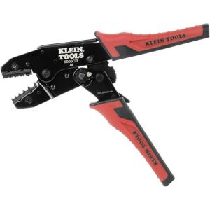 imageKlein Tools 3000CRKIT Ratchet Crimping Tool Set 4 Interchangeable Dies for Heat Shrink NonInsulated Insulated and Ferrule Terminal ConnectorsNonInsulated Terminals