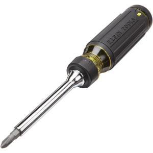 imageKlein Tools 32305 Multibit Ratcheting Screwdriver 15in1 Tool with Phillips Slotted Square Torx and Combo Bits and 14Inch Nut Driver