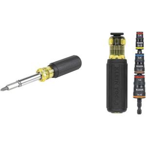 imageKlein Tools 32500MAG Magnetic MultiBit Screwdriver  Nut Driver 11in1 Multi Tool with 8 Bits 3 Nut Driver Sizes Cushion Grip HandleMagnetic 11in1  7in1 Impact Flip