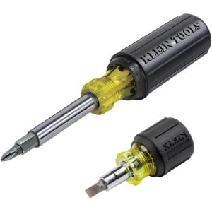 imageKlein Tools 32561 MultiBit Screwdriver  Nut Driver 6in1 Stubby Screwdriver with 2 Phillips 2 Slotted 2 Nut DriversScrewdriver Kit