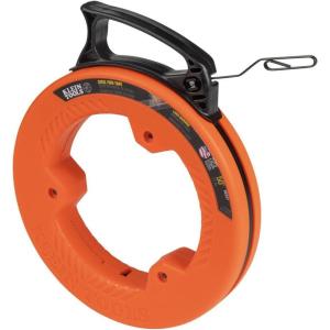 imageKlein Tools 56331 50Foot Electrical Fish Tape Steel Wire Puller with Double Loop Tip Optimized Housing and Handle 18Inch