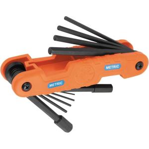 imageKlein Tools 70550 Hex Wrench Key Set 11 SAE Sizes Heavy Duty Folding Allen Wrench Tool with Extra Long Hex Keys10Key Metric