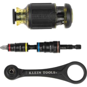 imageKlein Tools 85515HD 3Piece Tool Set MiniRatchet 12in1 Impact Stubby MultiBit Driver and 5in1 SAE Impact Socket Set Tools for Tight Spaces