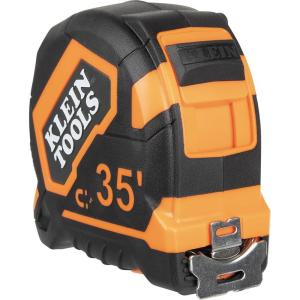 imageKlein Tools 9235 Tape Measure HeavyDuty Magnetic Measuring Tape with 35Foot DoubleHook DoubleSided Nylon Reinforced Blade with Metal Belt Clip