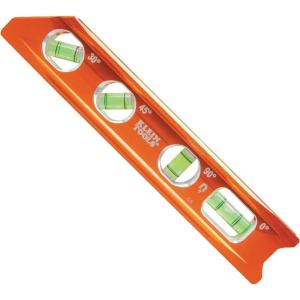 imageKlein Tools 935RB Torpedo Level 8Inch Billet Magnetic Level 0304590 Degree Vials VGroove Tapered Nose HighVisibility Vial and BodyStandard