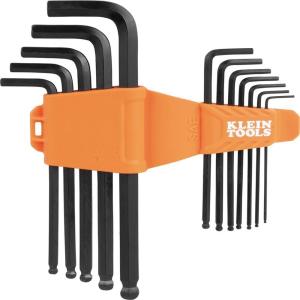 imageKlein Tools BLS22H Long BallEnd THandle Hex Key Wrench Set 22Key SAE and Metric 116Inch to 38Inch 15 to 10 mm12Piece SAE