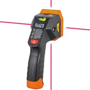 imageKlein Tools ESF150LL Electronic Stud Finder with CrossLine Lasers Bubble Level Laser Class 3R 5mW 15Foot in All Directions for Wood and Metal Studs Bright Green LEDs Batteries Included
