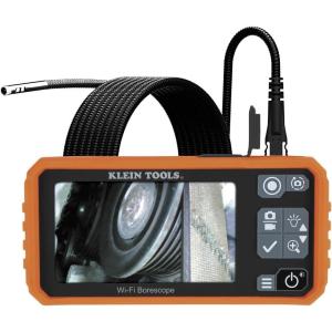 imageKlein Tools ET19 WiFi Pro Borescope with DualLens 55 mm 98Foot Armored Waterproof Gooseneck Snake LEDs 43Inch LCD Endoscope InspectionWiFi Pro Borescope