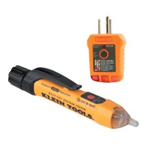 imageKlein Tools NCVT3P Dual Range Non Contact Voltage Tester 12  1000V AC Pen Flashlight Audible and Flashing LED Alarms Pocket ClipWaterproof NCVT Kit