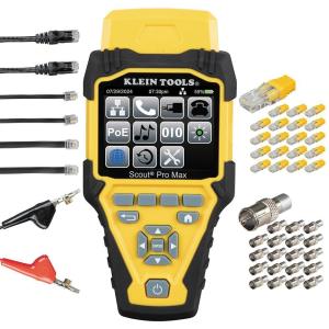 imageKlein Tools VDV501770 Cable Tester Set Scout Pro Max Ethernet CoaxVideo Phone RJ11RJ12RJ45 FConnector Cables TestnMap Remotes