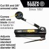 imageKlein Tools 53725 Armored and BX Cable Cutter Cuts Up to 38 Inch Armored CableBXACMCMCAPGreenfield With Storage and Extra BladesCable Cutter