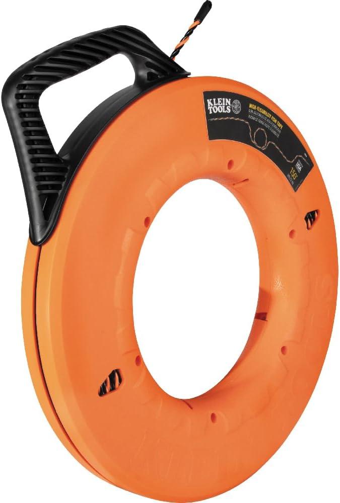 imageKlein Tools 50376 150Foot Fish Tape HighFlex Polyester 3 Strand Braided Wire Puller Electrical Fish Tape with NonConductive Tip