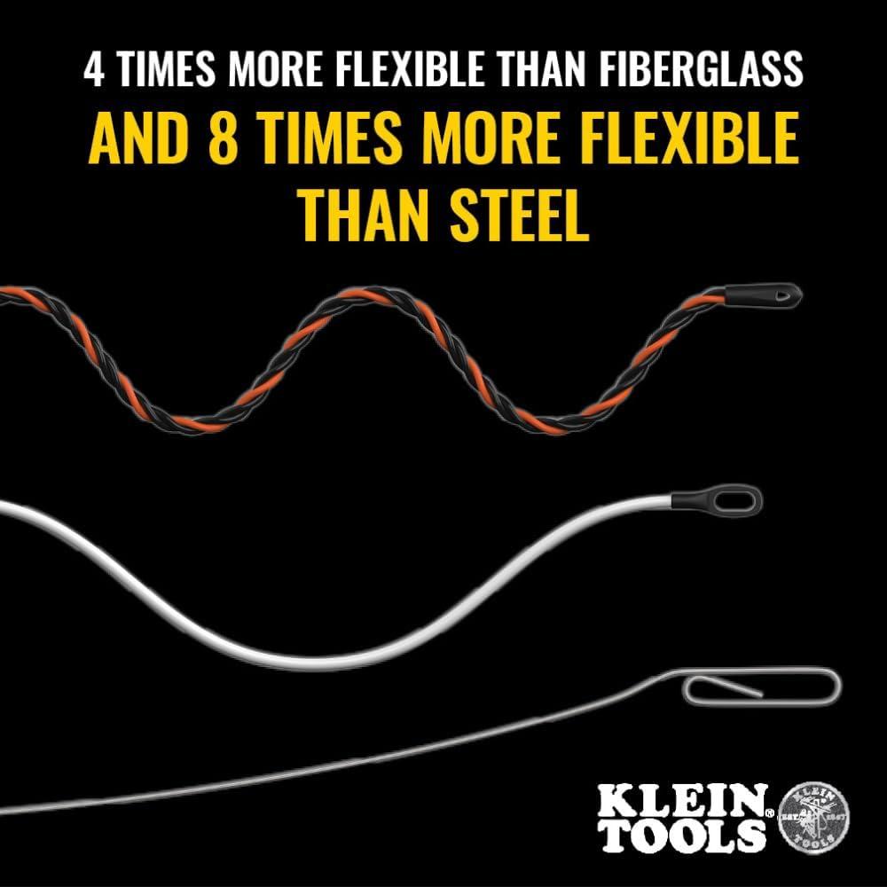 imageKlein Tools 50376 150Foot Fish Tape HighFlex Polyester 3 Strand Braided Wire Puller Electrical Fish Tape with NonConductive Tip
