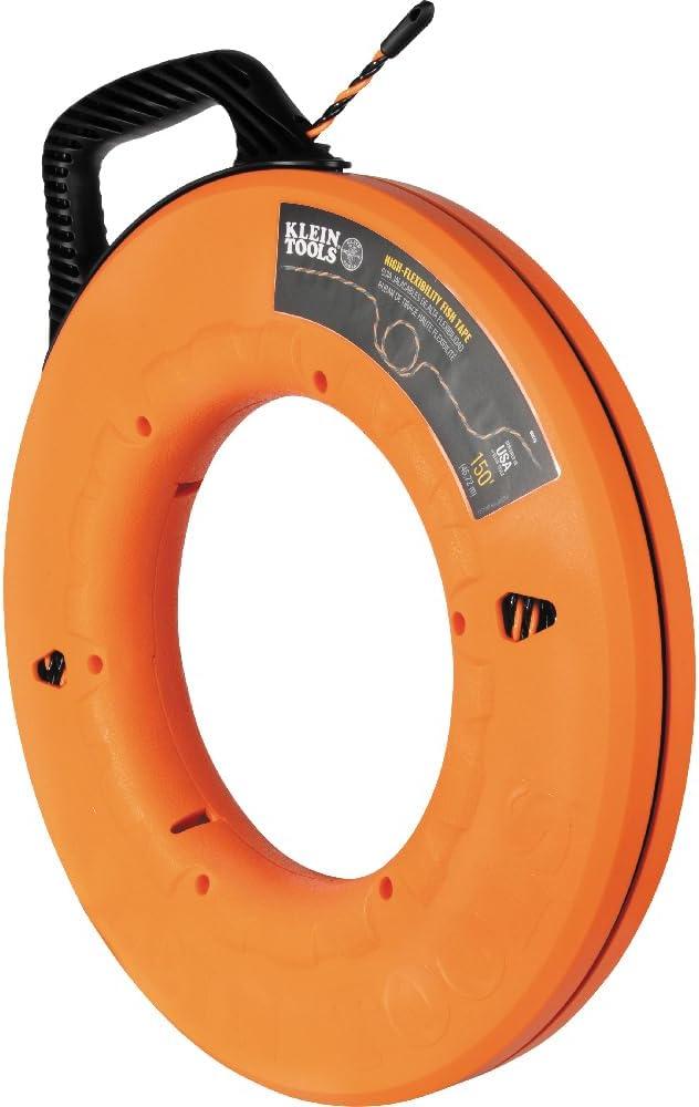 imageKlein Tools 50376 150Foot Fish Tape HighFlex Polyester 3 Strand Braided Wire Puller Electrical Fish Tape with NonConductive Tip