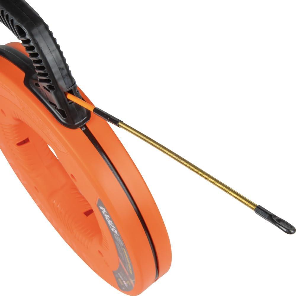 imageKlein Tools 56350 NonConductive Electrical Fish Tape Fiberglass Wire Puller Steel Leader Optimized Housing and Handle 50Foot x 316Inch