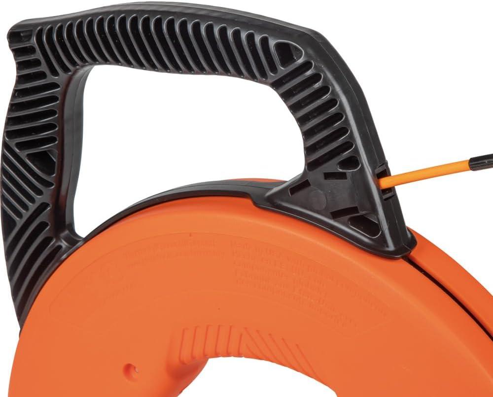 imageKlein Tools 56350 NonConductive Electrical Fish Tape Fiberglass Wire Puller Steel Leader Optimized Housing and Handle 50Foot x 316Inch