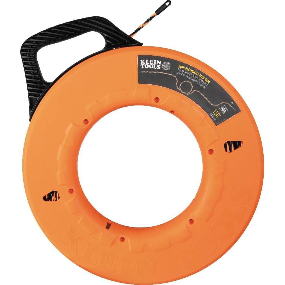 imageKlein Tools 50376 150Foot Fish Tape HighFlex Polyester 3 Strand Braided Wire Puller Electrical Fish Tape with NonConductive Tip