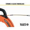 imageKlein Tools 56351 NonConductive Electrical Fish Tape Fiberglass Wire Puller wSteel Leader Optimized Housing 100Foot x 316InchMultigroove