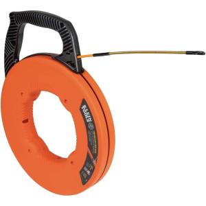 imageKlein Tools 56350 NonConductive Electrical Fish Tape Fiberglass Wire Puller Steel Leader Optimized Housing and Handle 50Foot x 316Inch