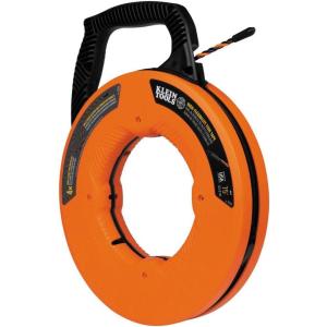 imageKlein Tools 56351 NonConductive Electrical Fish Tape Fiberglass Wire Puller wSteel Leader Optimized Housing 100Foot x 316InchUltra HighFlex