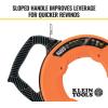 imageKlein Tools 56341 Electrical Fish Tape  Wire Puller Stainless Steel with Double Loop Tip Optimized Housing and Handle 18Inch x 240FootSteel