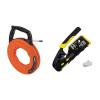 imageKlein Tools 56383 NonConductive Electrical Fish Tape MultiGroove Fiberglass Wire Puller Nylon Tip Optimized Housing and Handle 100FootMultigroove