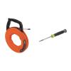 imageKlein Tools 56383 NonConductive Electrical Fish Tape MultiGroove Fiberglass Wire Puller Nylon Tip Optimized Housing and Handle 100FootMultigroove