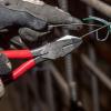 imageKlein Tools M2017CSTA Slim Head Ironworker Pliers Made in USA Milkers Cushion Grip Side Cutters with Aggressive Knurl 9InchPliers