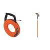 imageKlein Tools 56383 NonConductive Electrical Fish Tape MultiGroove Fiberglass Wire Puller Nylon Tip Optimized Housing and Handle 100FootMultigroove