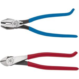 imageKlein Tools 94508 Pliers Set Made in USA Ironworkers Diagonal Cutting Pliers and Heavy Duty Side Cutters Tie Wire Cutter for Rebar Work 2Piece Kit