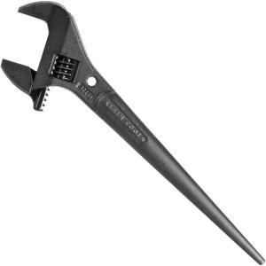 imageKlein Tools 3227 Extra Wide Adjustable Wrench Made in USA Construction Spud Wrench for Up to 1716Inch Nuts and Bolts 10Inch with Tether HoleSpud Wrench Kit
