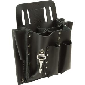 imageKlein Tools 5165 Pocket Tool Pouch with Knife Snap 10 Pockets Stitched and Riveted Leather Fits Belts up to 2Inch Wide