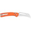 imageKlein Tools 44056 Pocket Knife Stainless Steel Hawkbill Blade for Cable Skinning and Line Work Bar Lock Orange Handle with Lanyard Hole