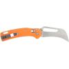 imageKlein Tools 44056 Pocket Knife Stainless Steel Hawkbill Blade for Cable Skinning and Line Work Bar Lock Orange Handle with Lanyard Hole